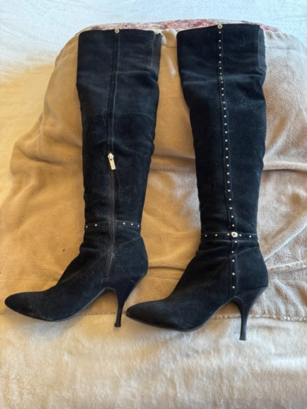 BCBG Generation Black Suede Over the Knee Boots
